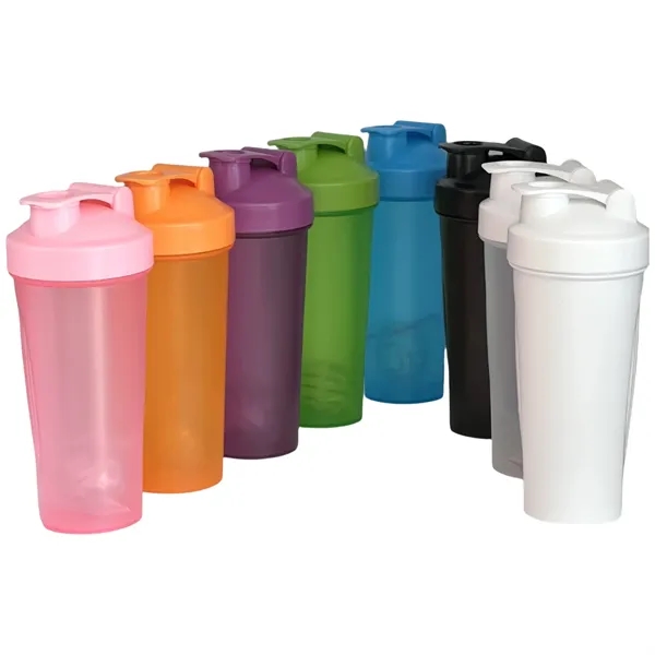 20Oz Protein Drink Mixer With Handle, Red Plastic