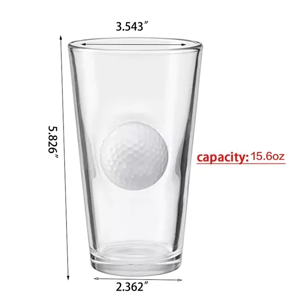 Thick Glass Beer Mug with Golf Ball