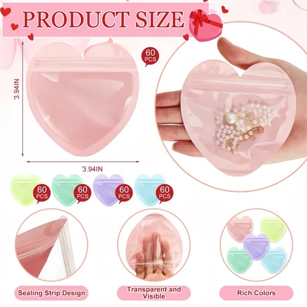 Macaron PVC Heart Gift Pouch with Clear Window