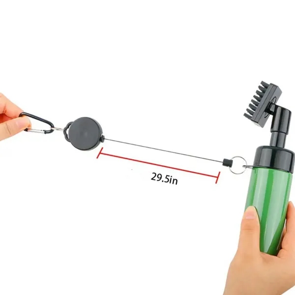 Golf Club Cleaning Brush with Carabiner Clip and Reservoir