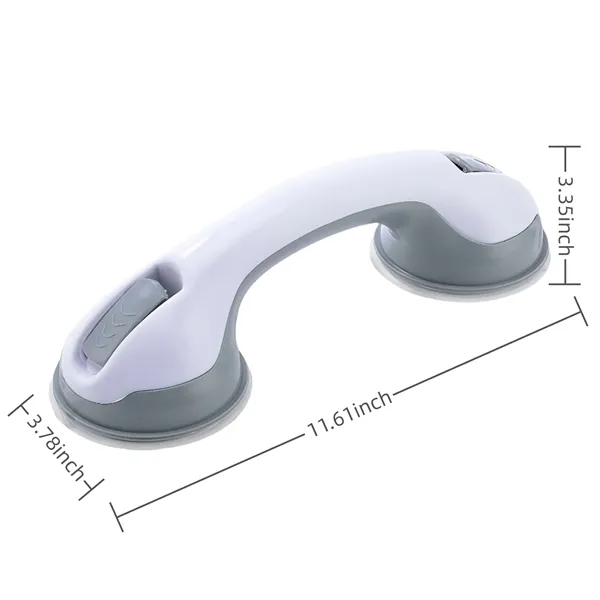 Bathroom Wall Support Handle With Suction Cups — Gray