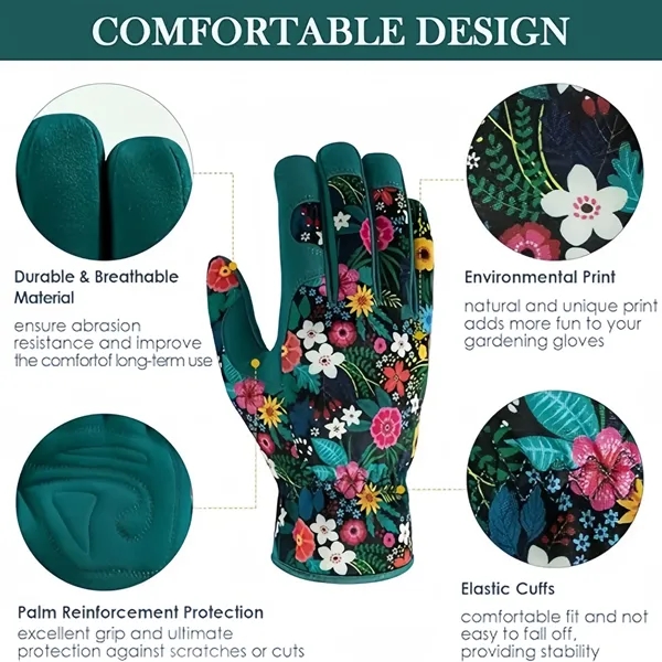 Garden Gloves with Enhanced Palm Grip