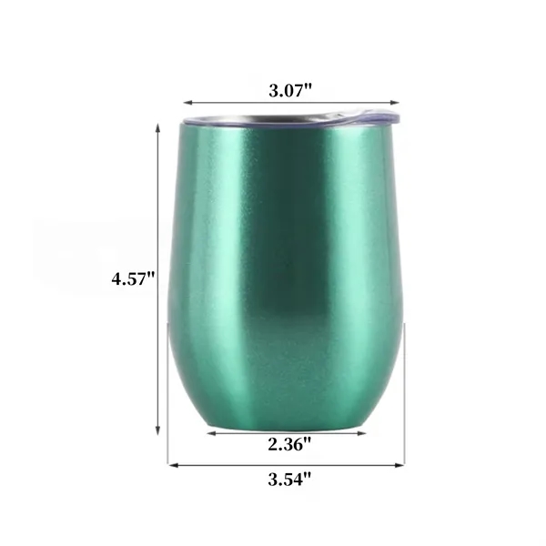 Double Wall 12 Ounce Wine Tumbler Stainless Steel