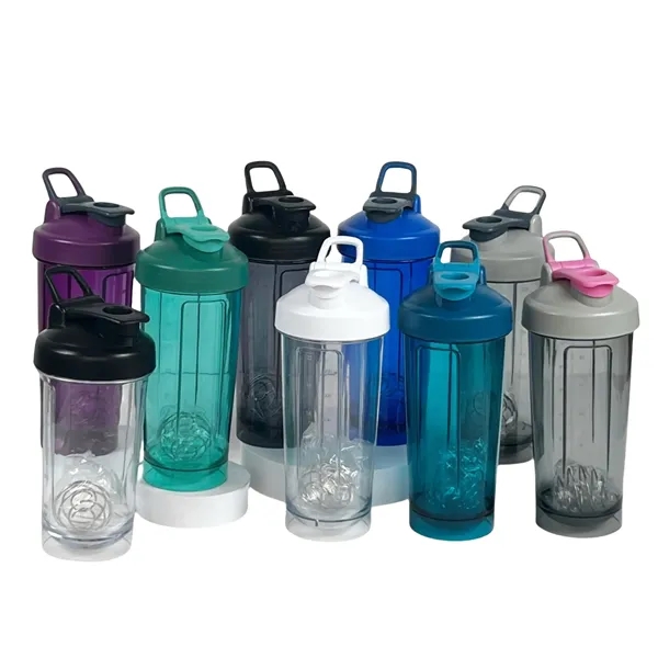 20 Oz Fitness Shaker Bottle with Volume Scale