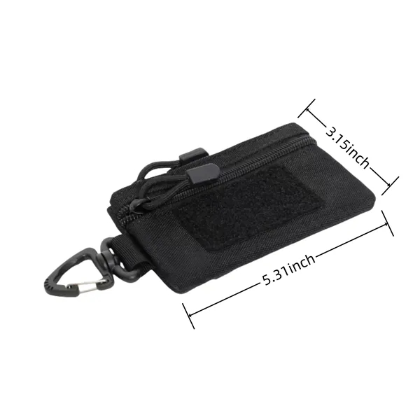 Small Nylon Wallet with Multiple Compartments — Nylon Cloth — Black