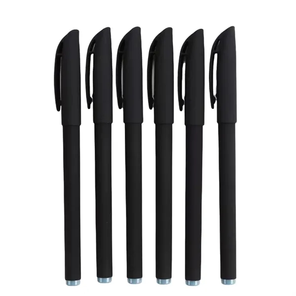 Black Ballpoint Pen with Anti Slip Silicone Body — Plastic — Black