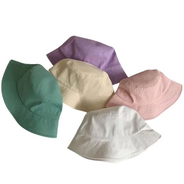 Breathable Cotton Bucket Hat with Chin Strap — Cotton — White