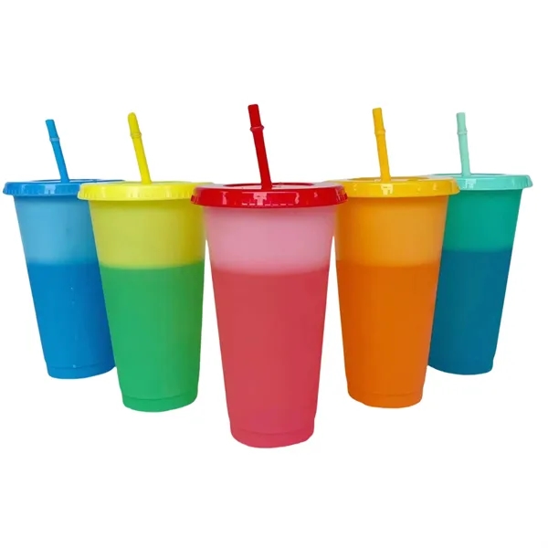 24oz Hot And Cold Color Changing Plastic Cup