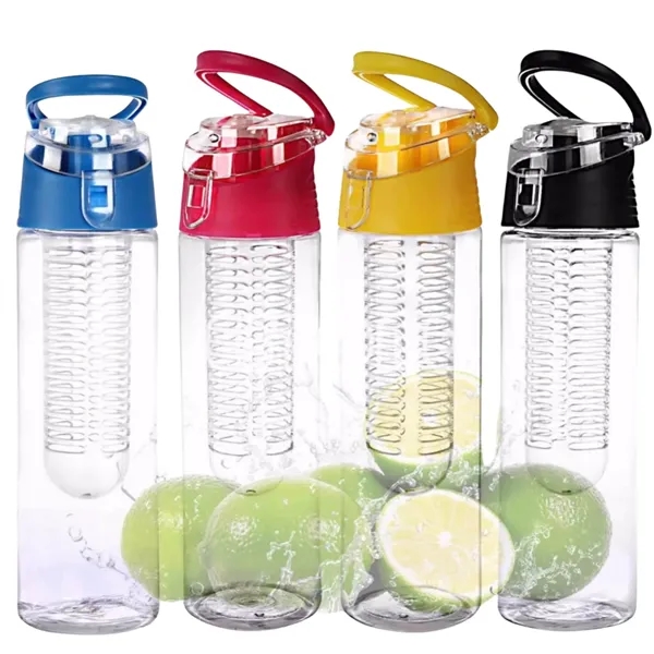 Carrying Handle 24oz Plastic Fruit Infusion Water Bottle