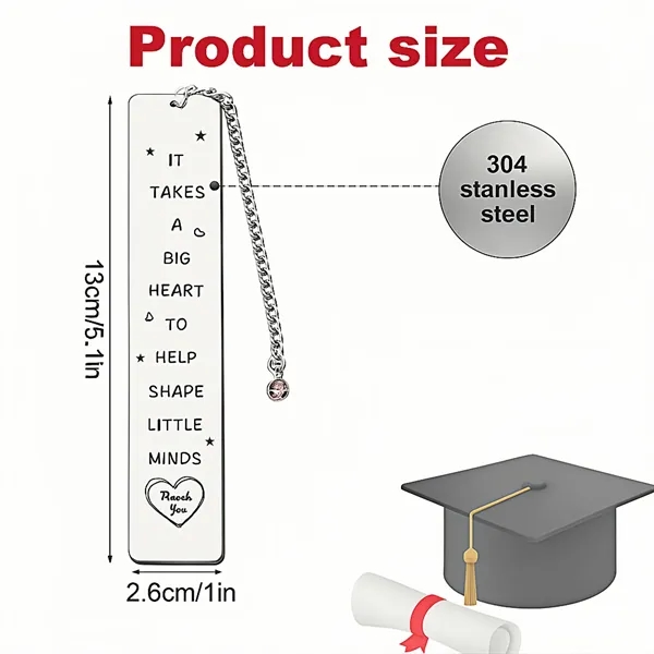 Durable Metal Bookmarks 1.02 Inch Wide Stainless Steel