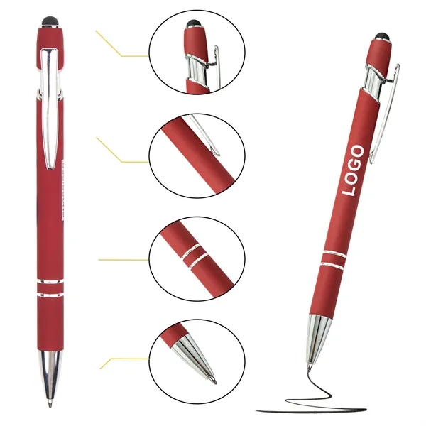 Ergonomic Metal Retractable Pen with Touch Tip