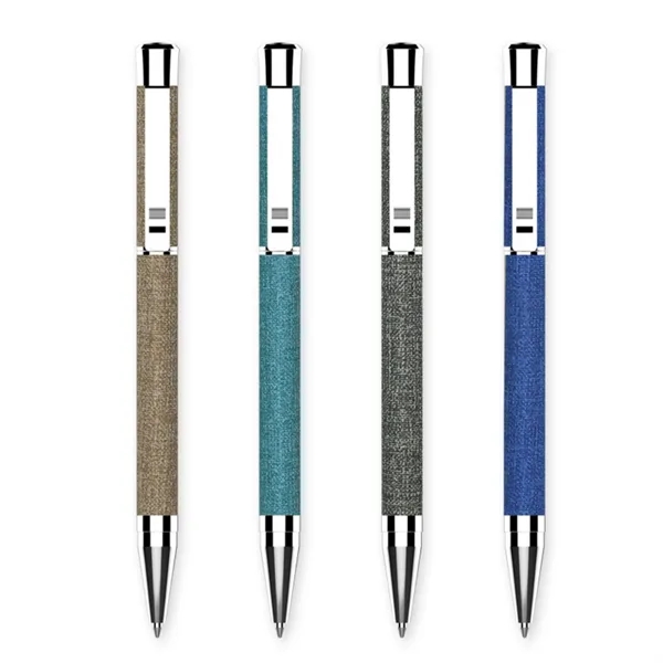 Smooth Rotary Business Pen with Leather and Metal Finish
