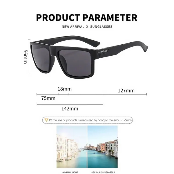 Plastic Frame Sunglasses with Metal Hinges and UV400 Lenses