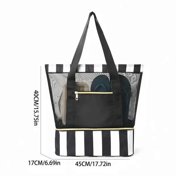 Foldable Mesh Beach Tote with Detachable Pouch