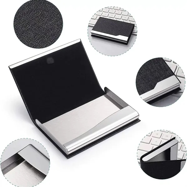 Stainless Steel and PU Leather Card Case 21 Cards