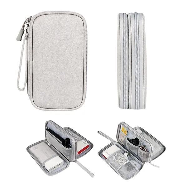 Travel Charger Organizer Pouch for Bags and Office — Gray