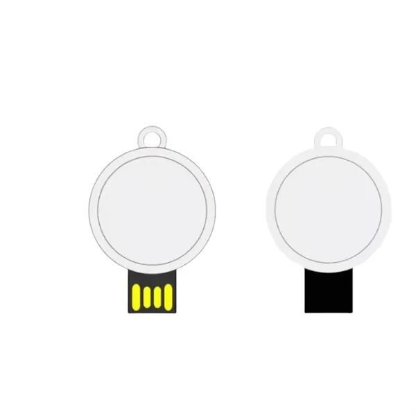 Metal 64G Rotating USB Badge with Key Chain