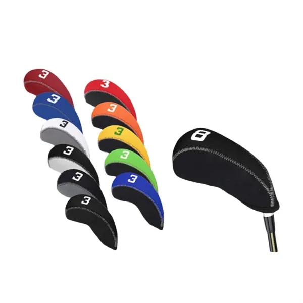 Numbered Neoprene Headcovers for 11 Golf Clubs — Neoprene — Black