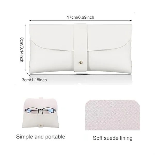 69 Inch PU Leather Eyewear Pouch with Nail Buckle