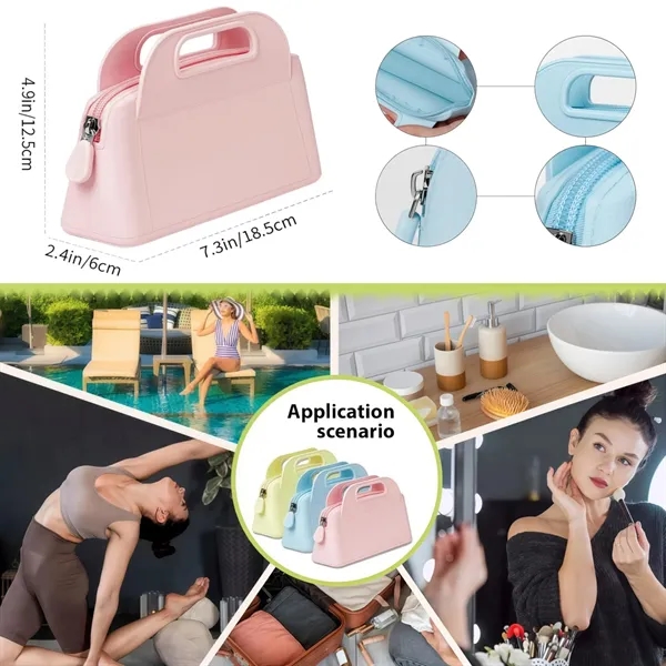 Compact Food-Grade Silicone Travel Makeup Organizer