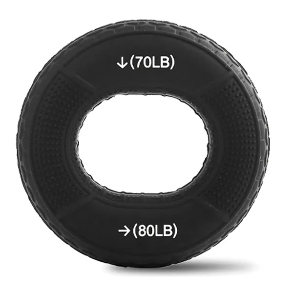Grip Strength Ring with Two Resistance Levels — Silicone — Black