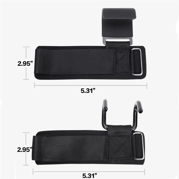 Weightlifting Hook Wristband with Steel Hooks