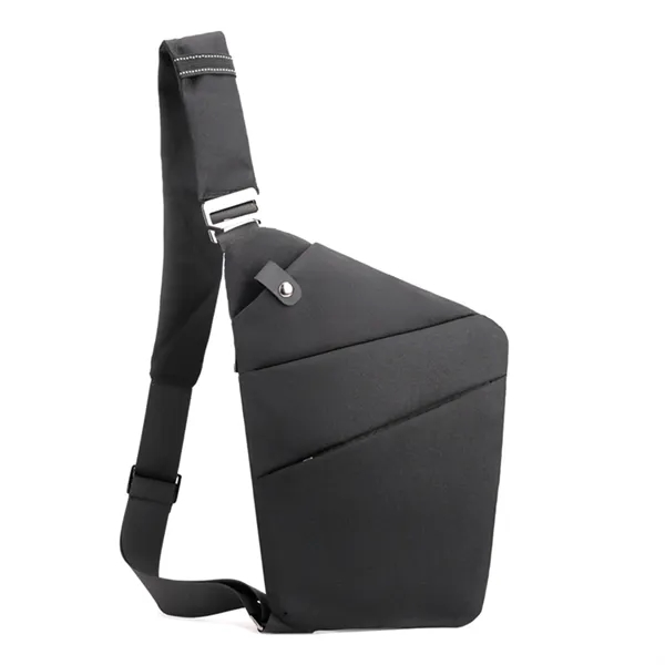 Adjustable Shoulder Messenger Bag with Insert Pockets — Nylon — Black