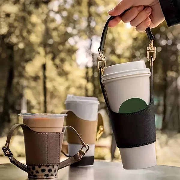Heat Resistant Waterproof Leather Cup Drink Carrier