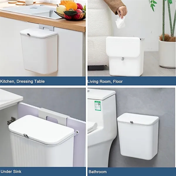 5 Gallon Wall or Cabinet Door Hanging Trash Can