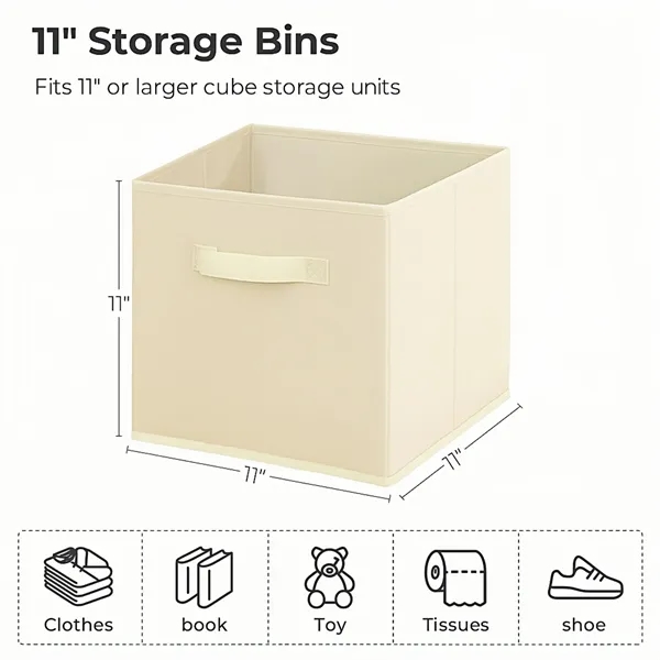 Fabric Storage Basket, 10.5 x 10.5 x 11 Inch