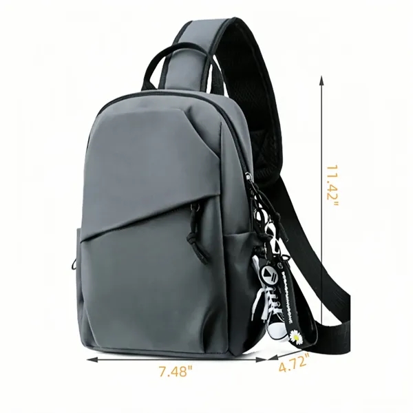 Nylon Crossbody Bag with Multiple Pockets — Nylon — Black
