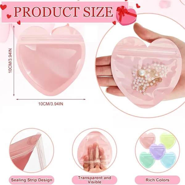 Puncture Resistant PVC Heart Favor Bags Resealable — Pvc — Pink