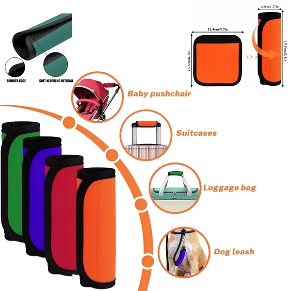 Cushioned Neoprene Suitcase Handle Covers, Non-Slip Grip
