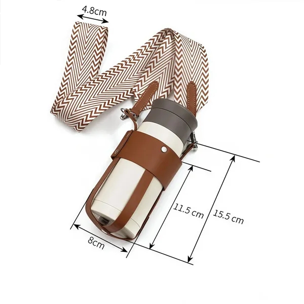 Open Design PU Leather Water Bottle Sling