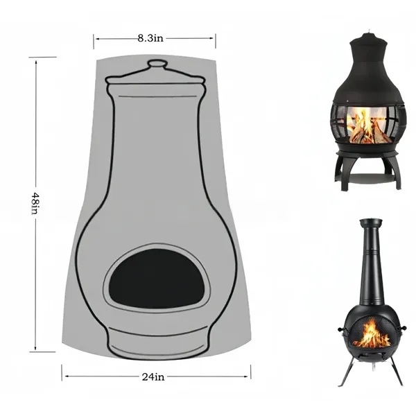 Wipe-Clean Polyester Chiminea Cover with Cord Locks