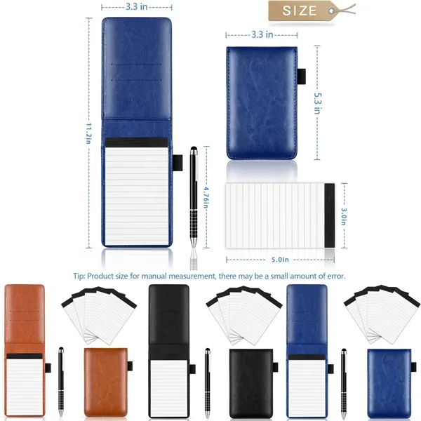 Slim PU Leather Note Holder, Pen Loop and Card Slots