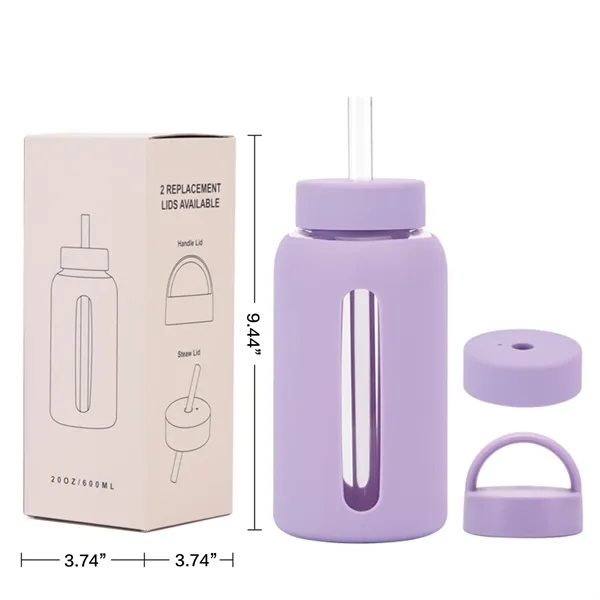 20oz Glass Tumbler with Silicone Cover Set