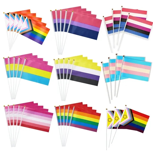 Handheld Rainbow or Country Flag Polyester Decoration