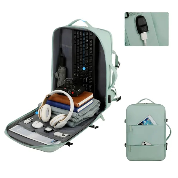 Water Repellent Oxford Backpack with 7 Small Pockets