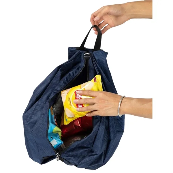 Roll-Up Lightweight Backpack With Compact Storage — Nylon — Gray