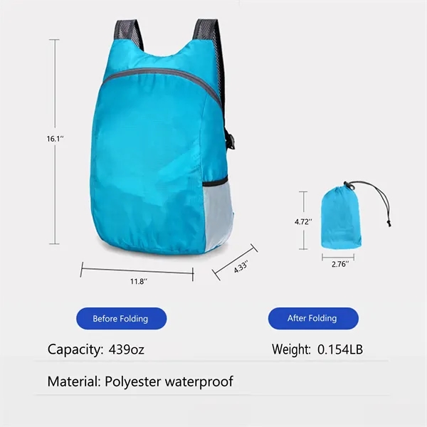 2 Inch Lightweight Backpack With Breathable Mesh Support — Oxford — Light Blue