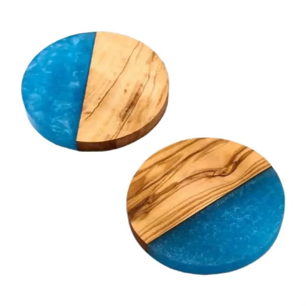 Natural Wood Resin Coasters for Home and Office