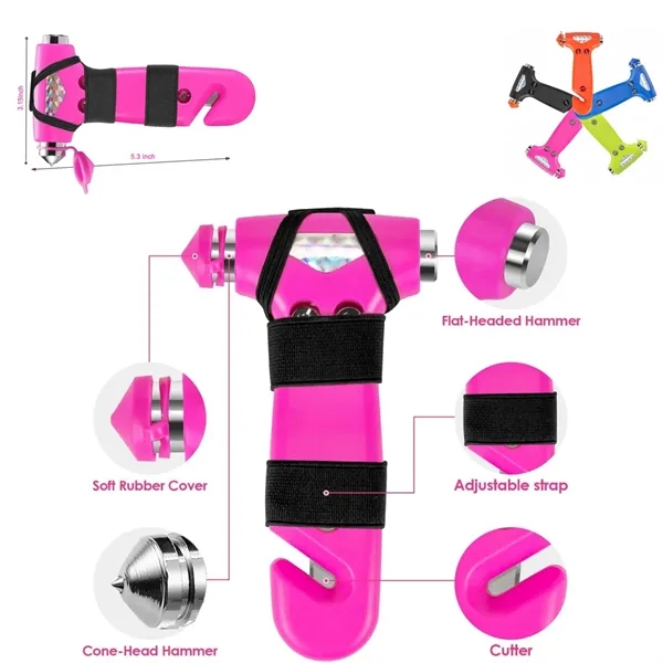 Lightweight Emergency Hammer with Elastic Storage Straps
