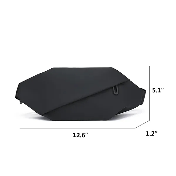 PU Leather Waterproof Chest Pack, 12.6 x 1.2 x 5.1 Inches
