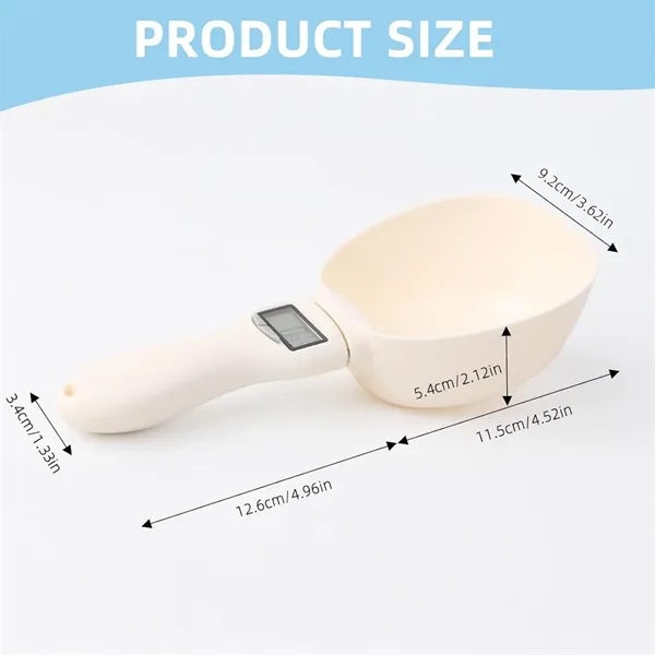 Durable Digital Spoon Scale with LED Display 1g Precision — Plastic — White