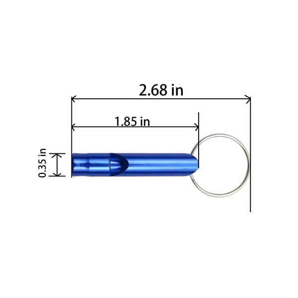 Outdoor Aluminum Whistle Keychain 0.35 Inch Diameter