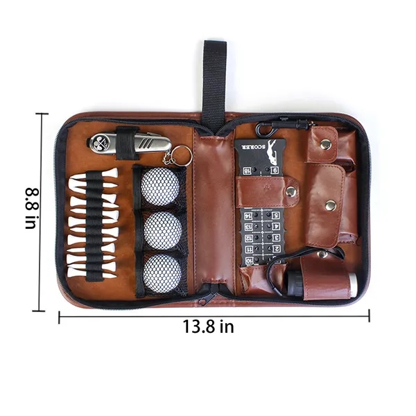 PU Leather Golf Case With 12 Tees And Tools