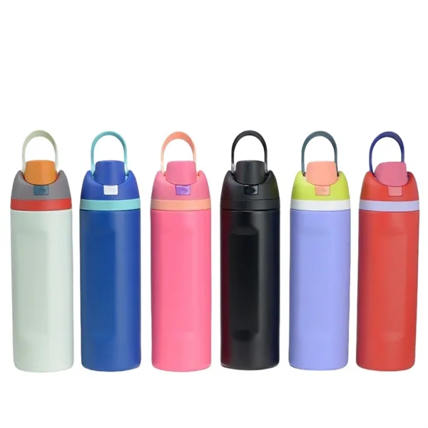 24oz Insulated Water Bottle with Carry Loop and Lock — Stainless Steel — Navy Blue