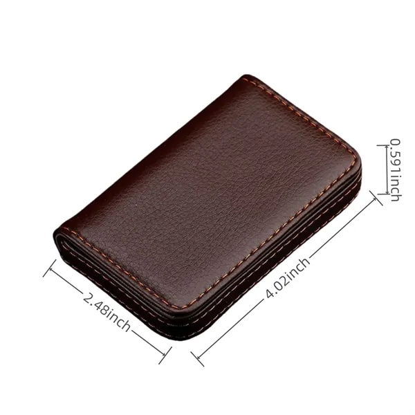 Compact PU Leather Business Card Case Holds 26 Cards