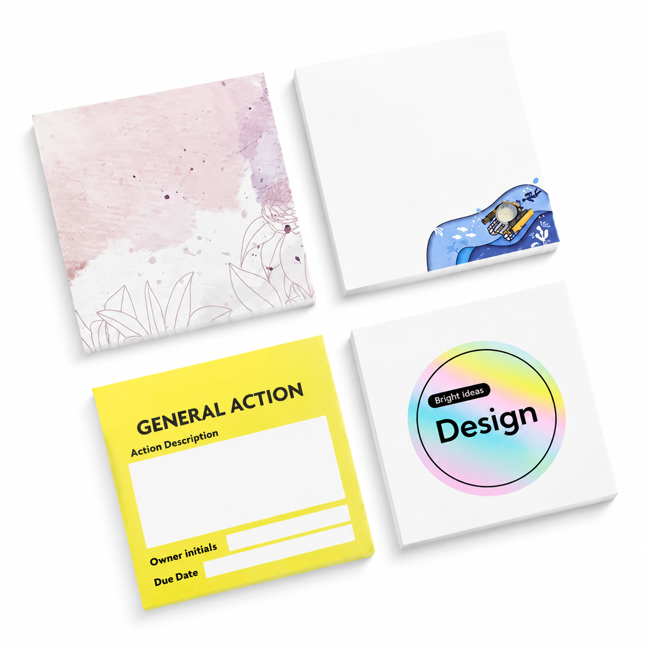 Portable Super Sticky Note Pad, 50 Bright Color Sheets